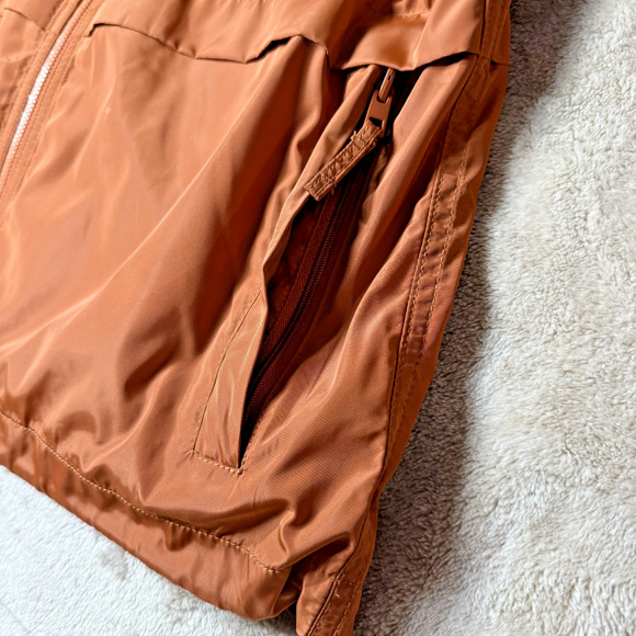 Madewell Women Raincheck Packable Raincoat Parka Hooded Windbreaker Medium Burnt - Picture 7 of 15
